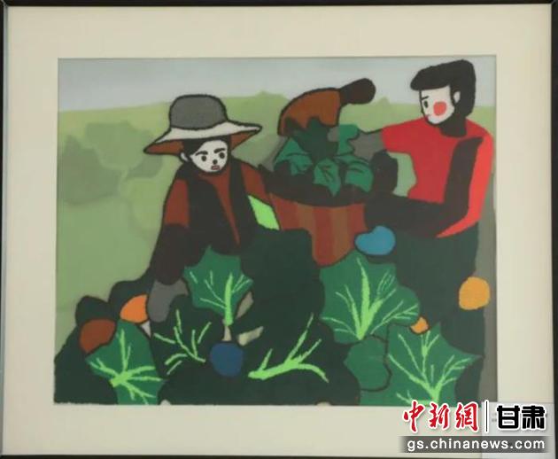 皋蘭縣高原夏菜項(xiàng)目幫助當(dāng)?shù)貗D女增收致富。刺繡 黃淑娟 繡稿 趙海科