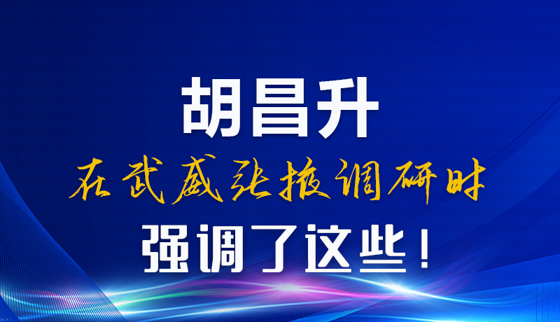 圖解|胡昌升在武威張掖調(diào)研時(shí)強(qiáng)調(diào)了這些！